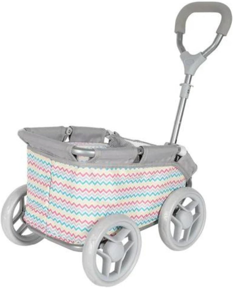 Adora Creative Rainbow Zig Zag Baby Doll Wagon for Fun and Educational Pretend Play, Doll Accessory That Fits Most Dolls and Stuffed Animals, Birthday Gift for Ages 3+ - Image 1
